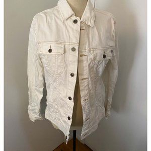 Ag Adriano Goldschmied White Denim Jacket Size Medium